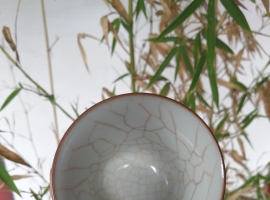 景德镇春山玉品汝瓷杯 已开片